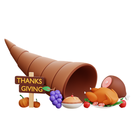 Thanksgiving Cornucopia  3D Icon