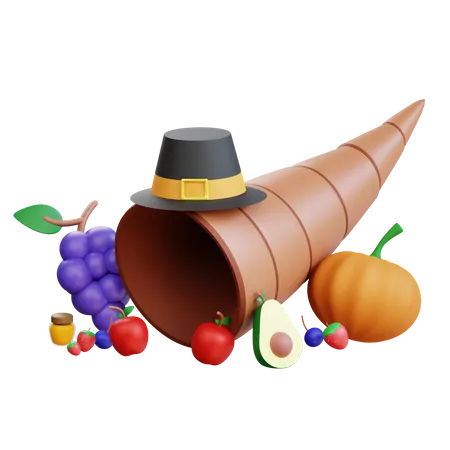 Thanksgiving Cornucopia  3D Icon