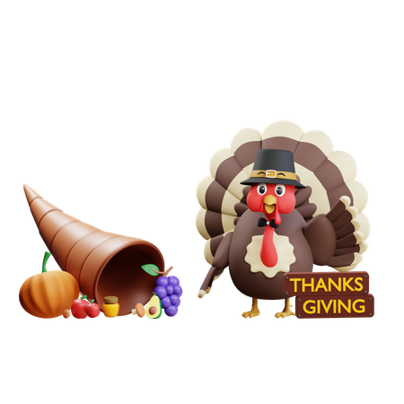 Thanksgiving Cornucopia  3D Icon