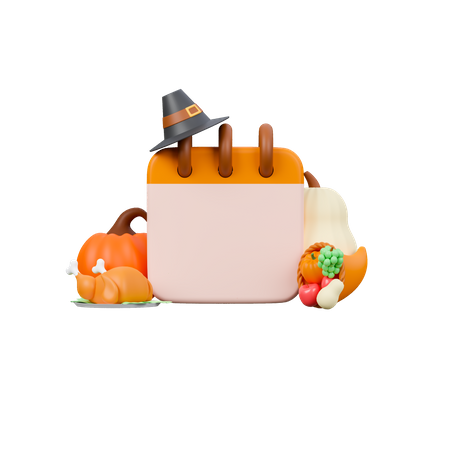 Thanksgiving Day Calendar  3D Icon