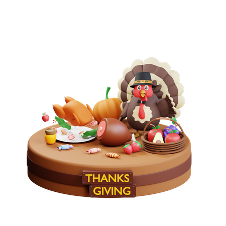 Thanksgiving Dinner  3D Icon