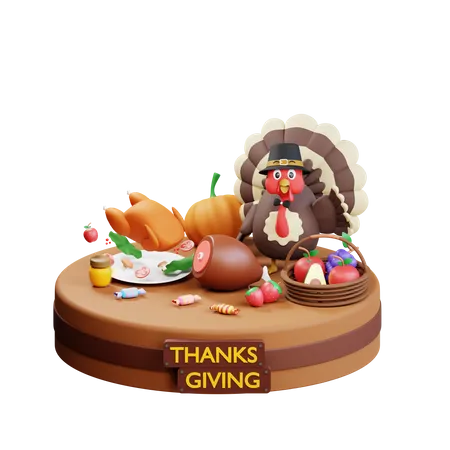 Thanksgiving Dinner  3D Icon