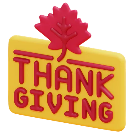 Thanksgiving Label  3D Icon