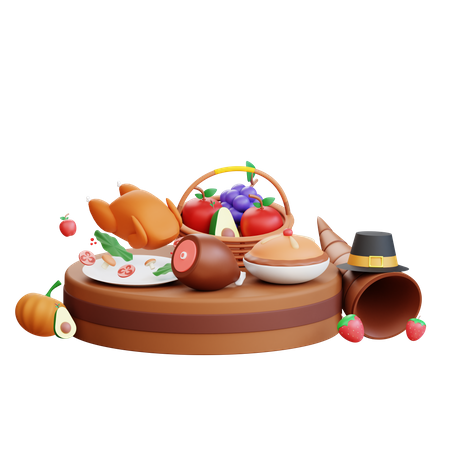 Thanksgiving Meal  3D Icon