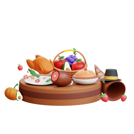 Thanksgiving Meal 3D Icon
