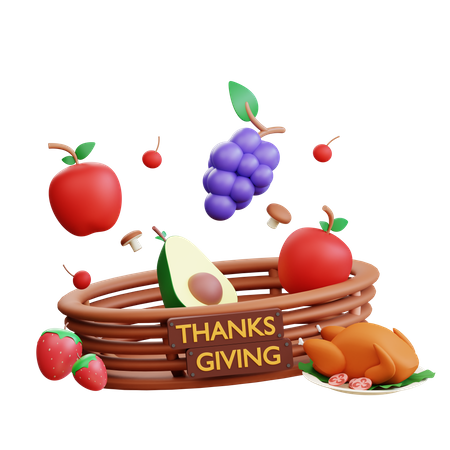 Thanksgiving-Obstkorb  3D Icon