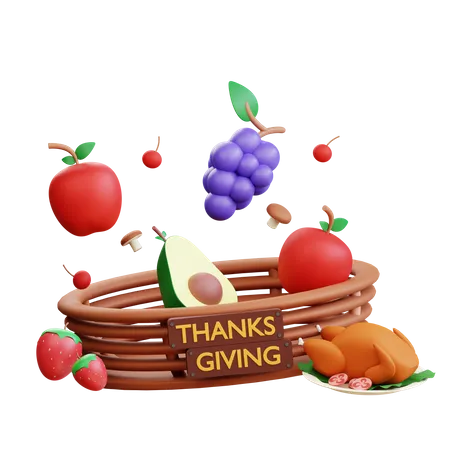 Thanksgiving-Obstkorb  3D Icon