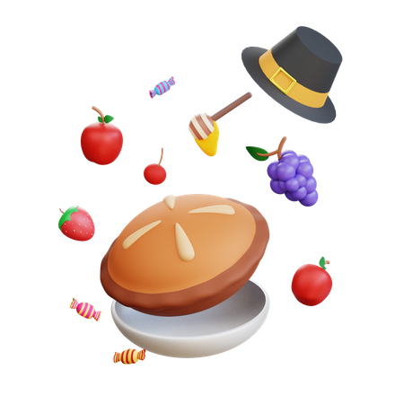 Thanksgiving Pie Cake  3D Icon