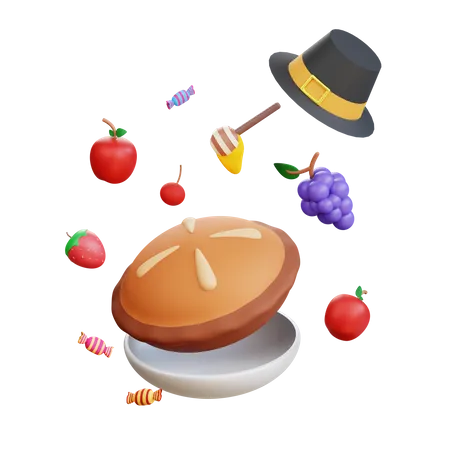 Thanksgiving Pie Cake  3D Icon