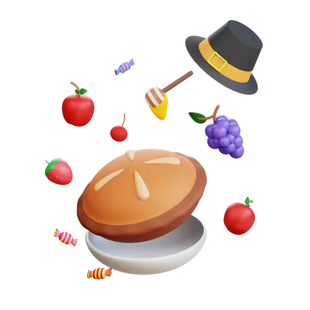 Thanksgiving Pie Cake 3D Icon