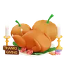 Thanksgiving Pumpkin And Turkey