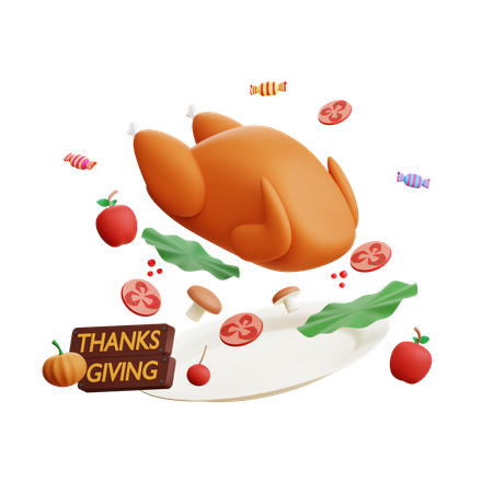 Thanksgiving Turkey  3D Icon