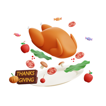 Thanksgiving Turkey 3D Icon