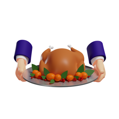 Thanksgiving turkey chicken 3D Illustration