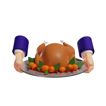 Thanksgiving turkey chicken  3D Illustration