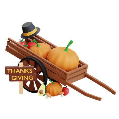 Thanksgiving Vegetable Cart  3D Icon