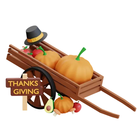 Thanksgiving Vegetable Cart  3D Icon