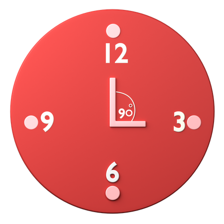 The Angle Formed By The Clock Hands  3D Icon