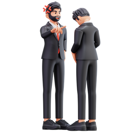 The Businessman Is Angry  3D Illustration