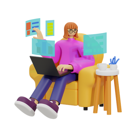 The Comfort of Working from Your Sofa  3D Icon