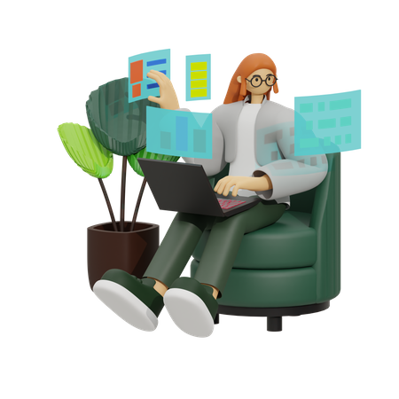 The Digital Nomad Life  3D Illustration