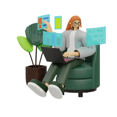 The Digital Nomad Life  3D Illustration