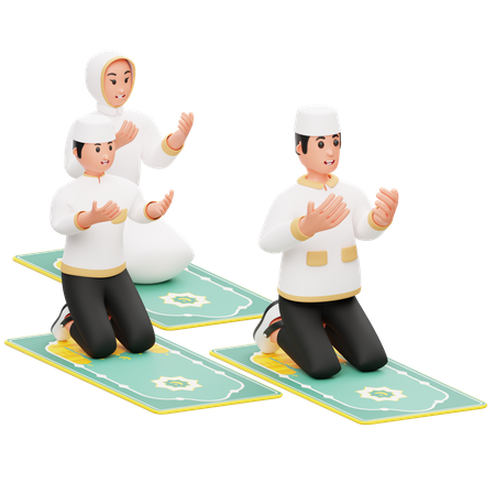 The Family Is Praying  3D Icon