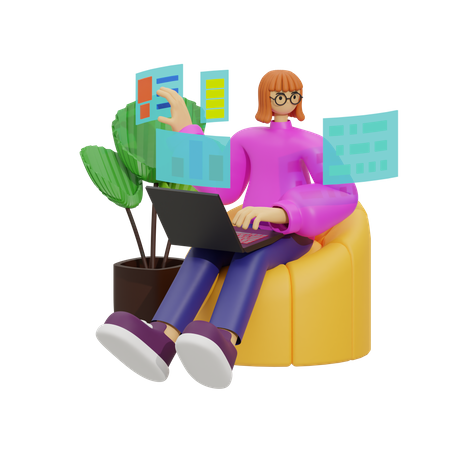 The Future of Work, Flexibility and Comfort  3D Icon