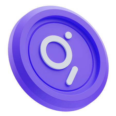 The Graph Cryptocurrency  3D Icon