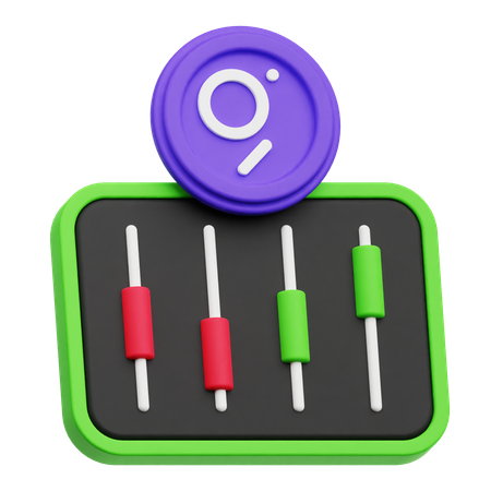 The Graph Trading  3D Icon