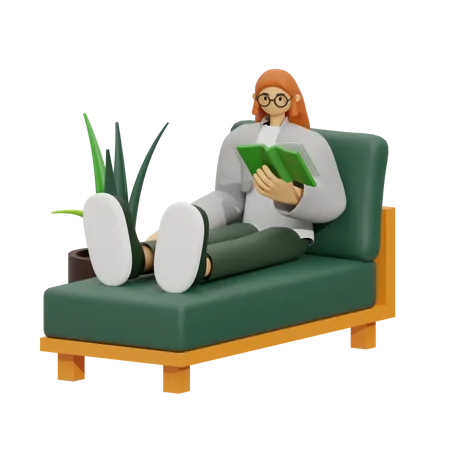 The Joy of Reading  3D Illustration