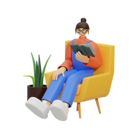 The Joy of Reading  3D Illustration