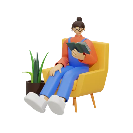The Joy of Reading  3D Illustration