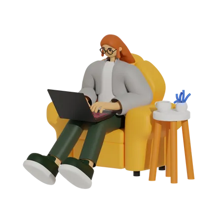 The Laptop Life, edição Home Office  3D Illustration