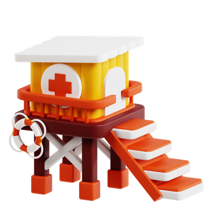 The Life Guard Tower  3D Icon