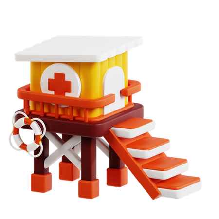 The Life Guard Tower  3D Icon