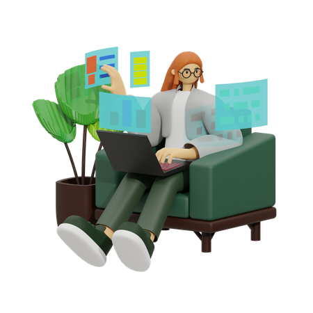 The Mobile Workplace, The Future of Work is Here  3D Illustration