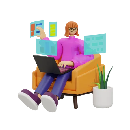 The Mobile Workplace, The Future of Work is Here  3D Illustration