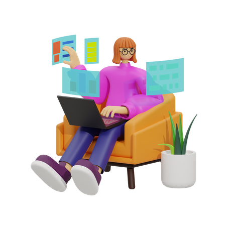 The Mobile Workplace, The Future of Work is Here  3D Illustration