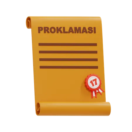 The Proclamation of Indonesian Independence  3D Icon