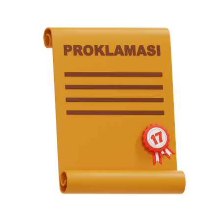The Proclamation of Indonesian Independence  3D Icon