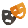 3d comedy mask logo