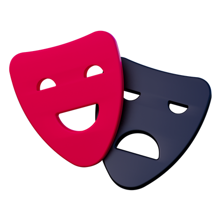 Theater Masks 3D Icon
