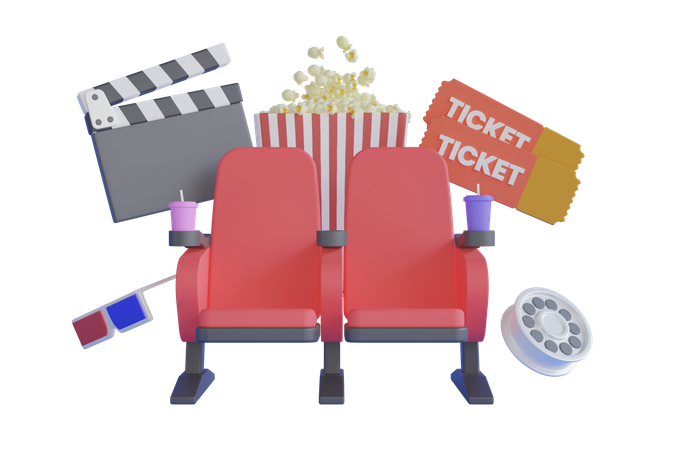 Theatre Movie  3D Icon