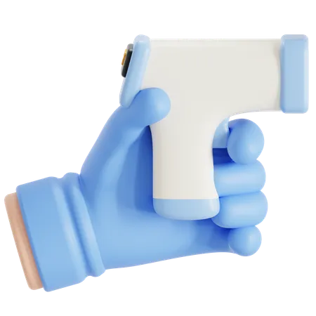 Thermometer Gun Check 3D Icon