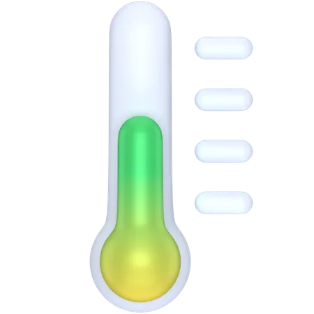 3 D Icon Of A Thermometer On Mild Temperature 3D Icon