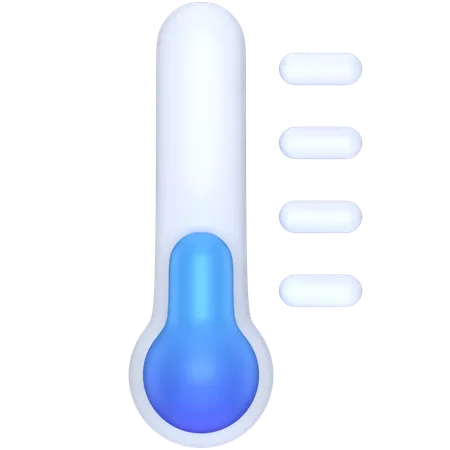 3 D Icon Of A Thermometer On Cold Temperature 3D Icon