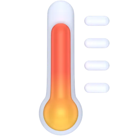 3 D Icon Of A Thermometer On Hot Temperature 3D Icon