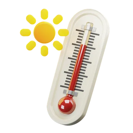 3 D Icon Summer Thermometer Isolated On Transparent Background 3 D Illustration High Resolution 3D Icon