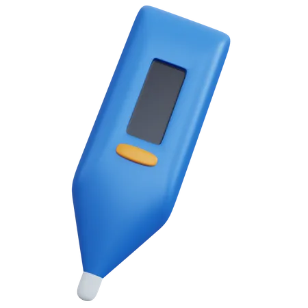 3 D Rendering Blue Thermometer Isolated 3D Icon